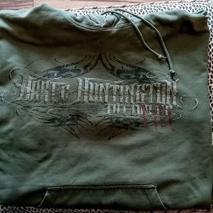 Med Olive Green Hart & Huntington Vintage Hoodie